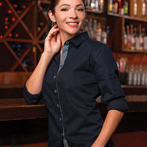 Women's Peached Poplin Long Sleeve Shirt Thumbnail